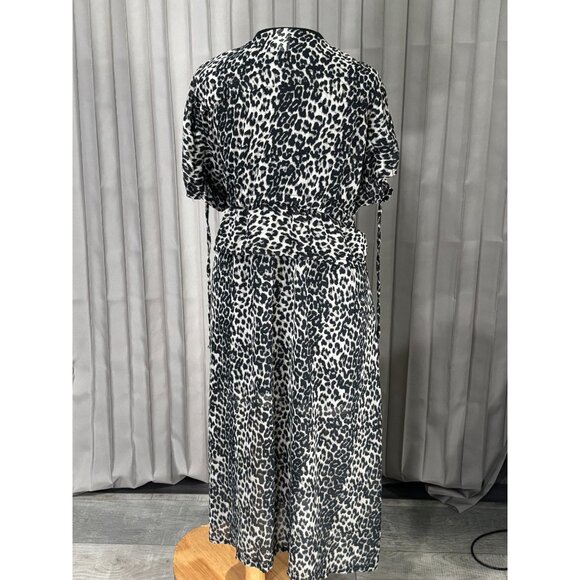 Leopard Print Longline Kimono Cardigan With Waist Tie Size S/M - Picture 3 of 6